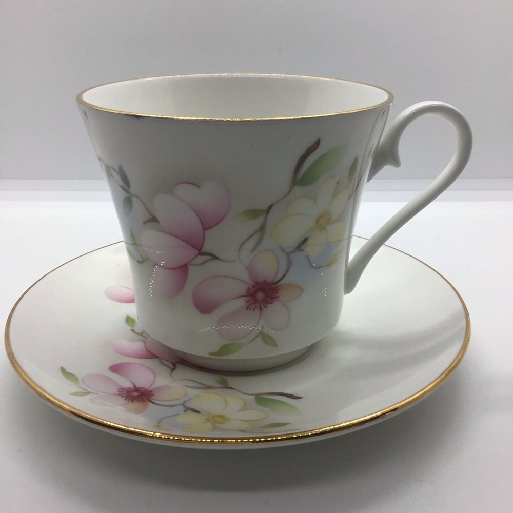 Jason Works Nanrich Pottery Fine Bone China Tea Cup & Saucer England Dogwood